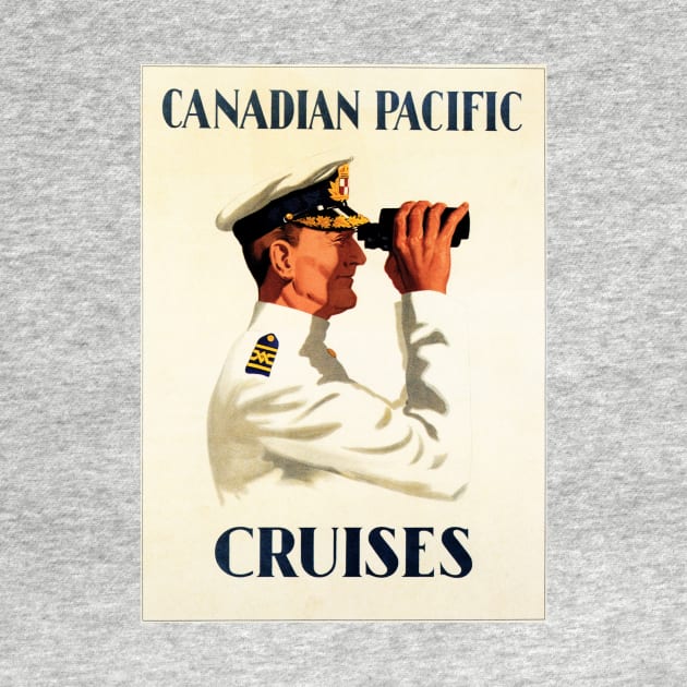 CANADIAN PACIFIC CRUISES Captain Vintage Sea Ship Travel Advert Poster by vintageposters